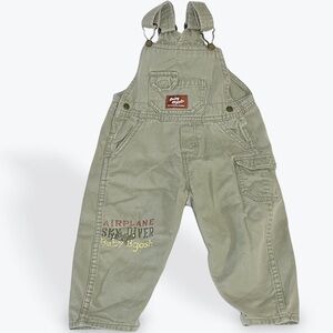 OshKosh B'gosh Olive Green Overalls size 12-24 months